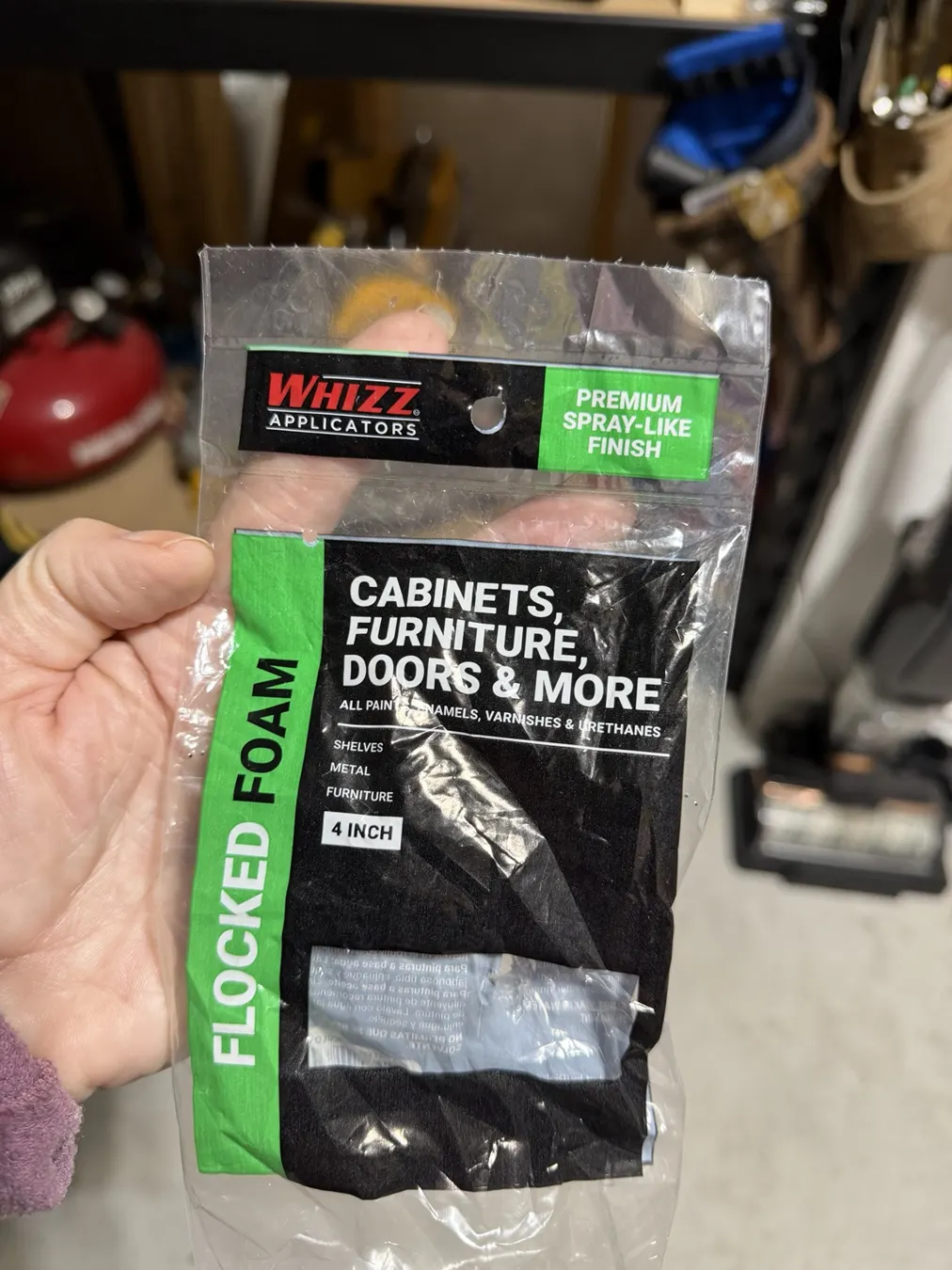 The flocked-foam roller used on the door backs