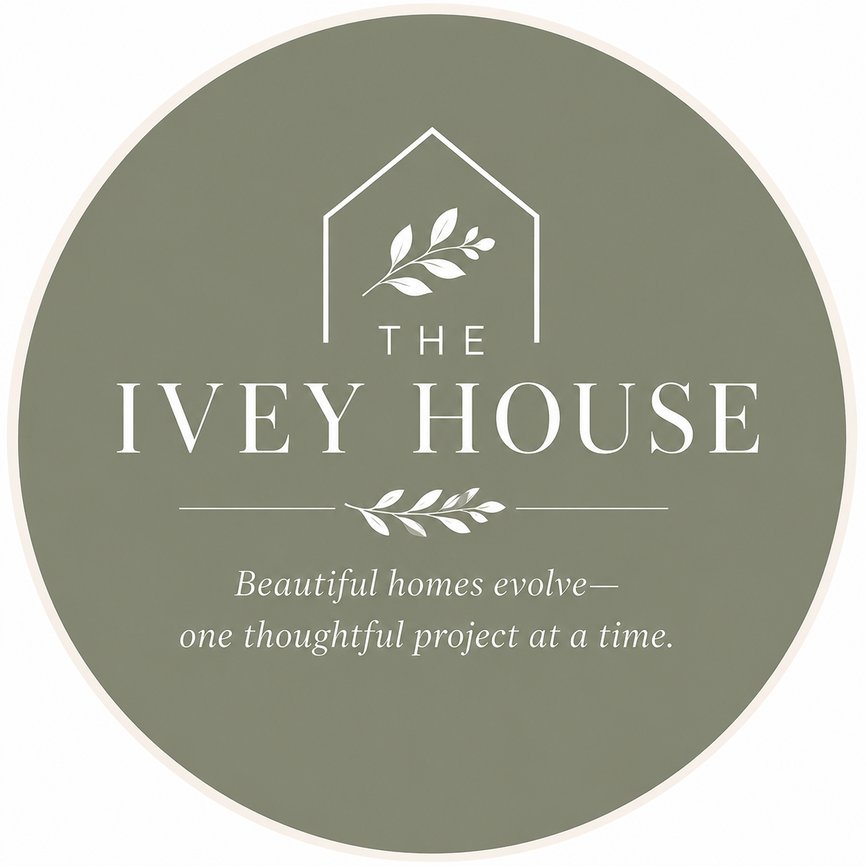 The Ivey House round sage logo