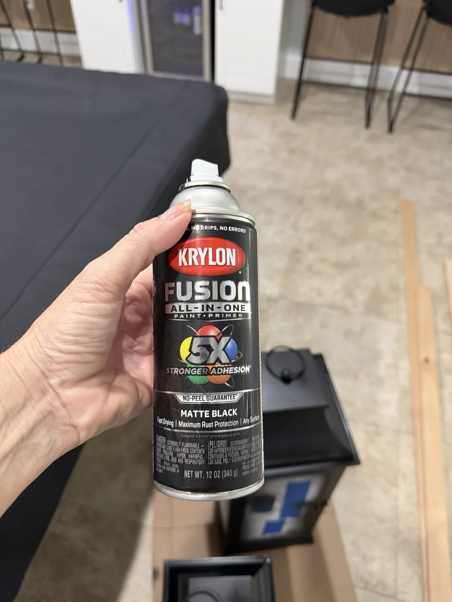 Krylon Fusion All-In-One Matte Black spray paint used for the lanterns